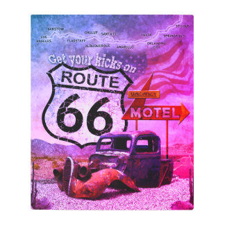 Get your Kicks on Route 66 (purple version) Metal Print
