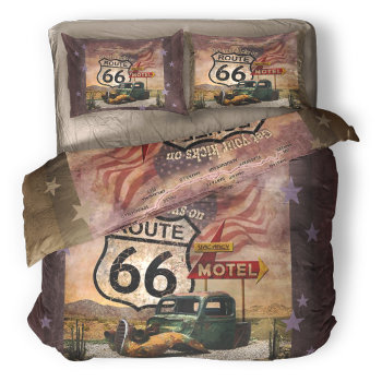 Get Your Kicks On Route 66 Reversible Duvet Cover by aura2000 at Zazzle
