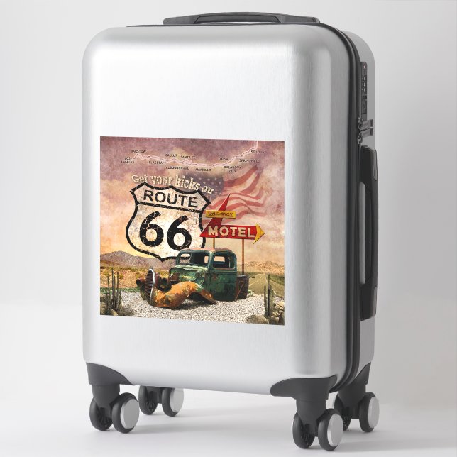 Get your Kicks on Route 66 Sticker (Suitcase)