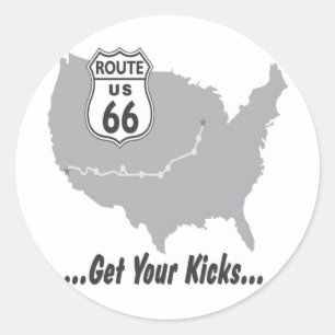 Get Your Kicks on Route 66 T-shirts and Gifts. Classic Round Sticker