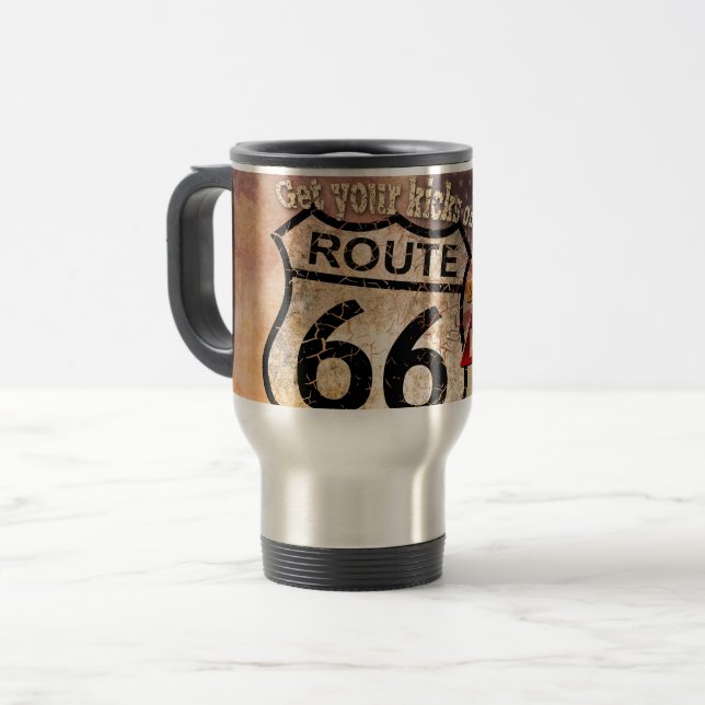 Get your Kicks on Route 66 Travel Mug (Front Left)