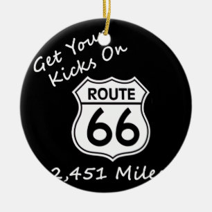 get_your_kicks on US Route 66 Ceramic Ornament