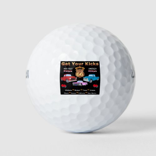Get your kicks Route 66 t_shirts and gifts Golf Balls