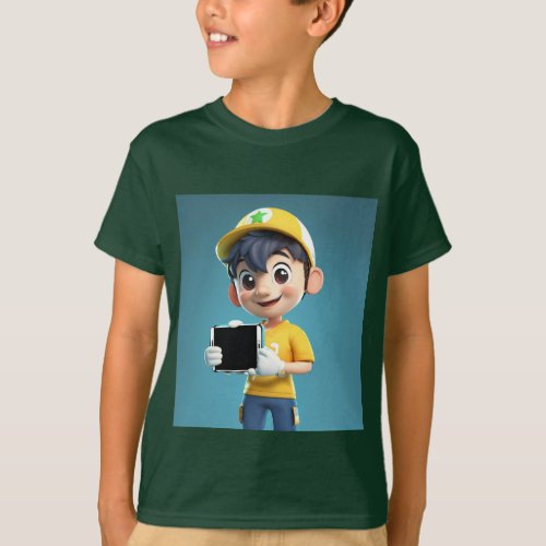 Get Your Little Man Stylish Adorable Boy Cartoon T_Shirt