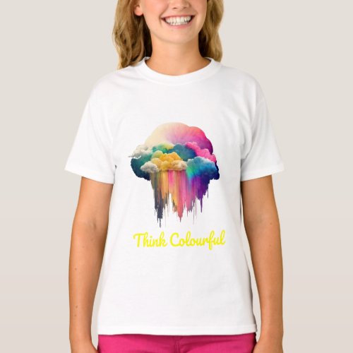 Get Your Personalized Rainbow Cloud Think Colorful T_Shirt