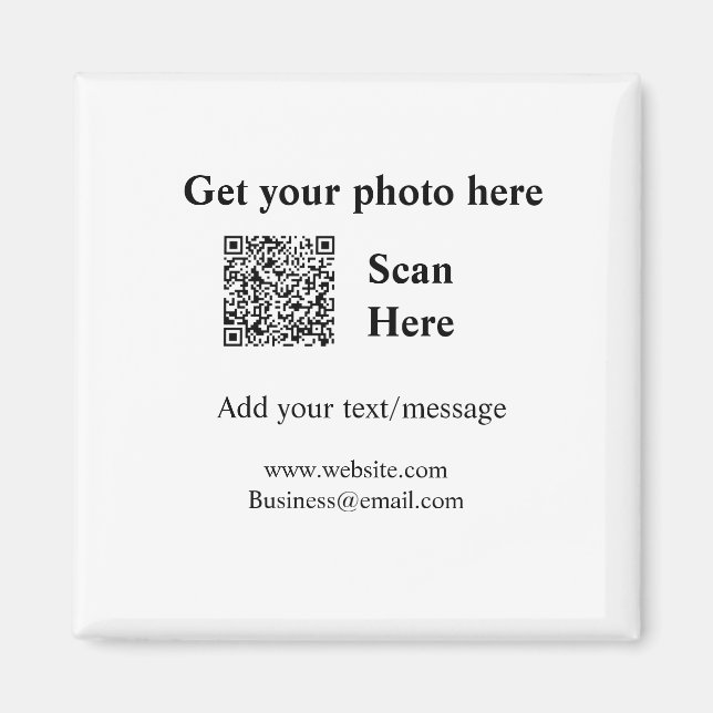 Get your photo scan QR add website email address d Magnet (Front)