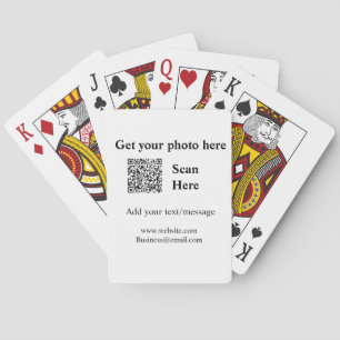 Get your photo scan QR add website email address d Poker Cards
