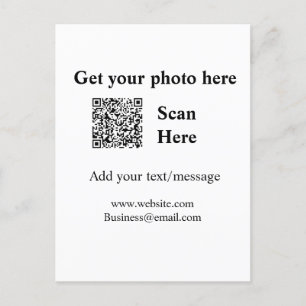 Get your photo scan QR add website email address d Postcard