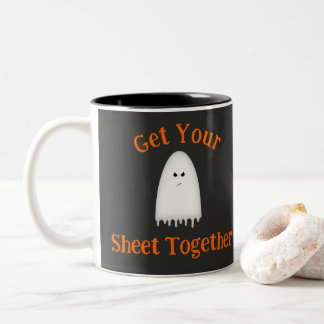 Get Your Sheet Together Halloween Ghost Two-Tone Coffee Mug