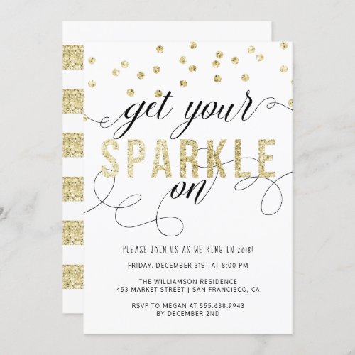 Get Your Sparkle On New Year Party Invitation