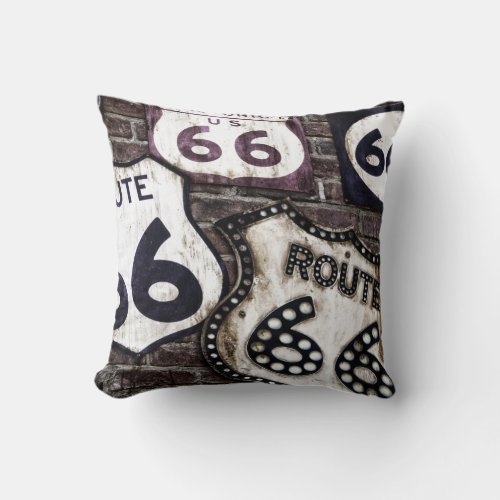 Get your stamps on Route 66  Throw Pillow