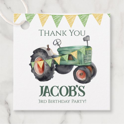 Get Your Tractor 3rd Birthday  Favor Tags