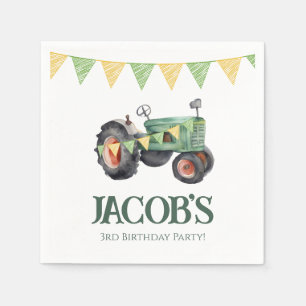 Get Your Tractor 3rd Birthday Napkins