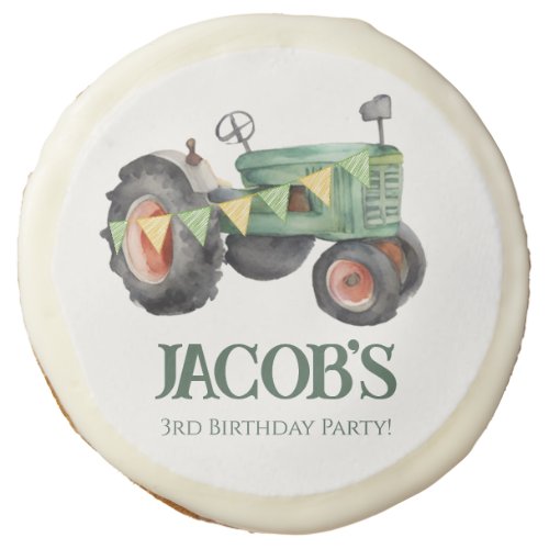 Get Your Tractor 3rd Birthday  Sugar Cookie