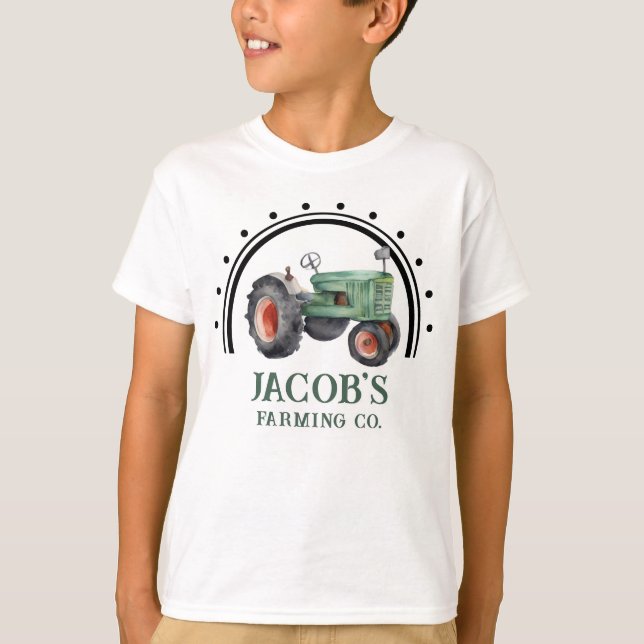 Get Your Tractor Boys Birthday  T-Shirt (Front)