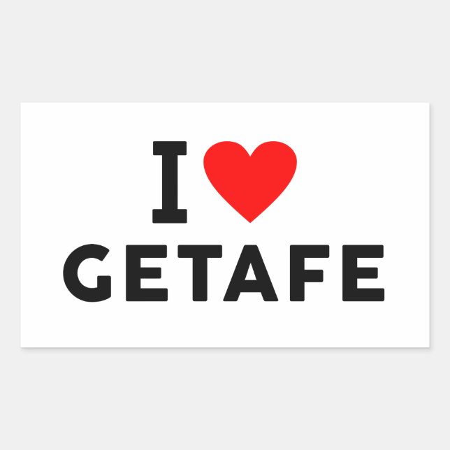 Getafe Spain love city heart like travel Rectangular Sticker (Front)