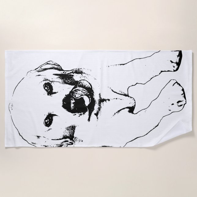Getaway calm, Lab grin Beach Towel (Front)