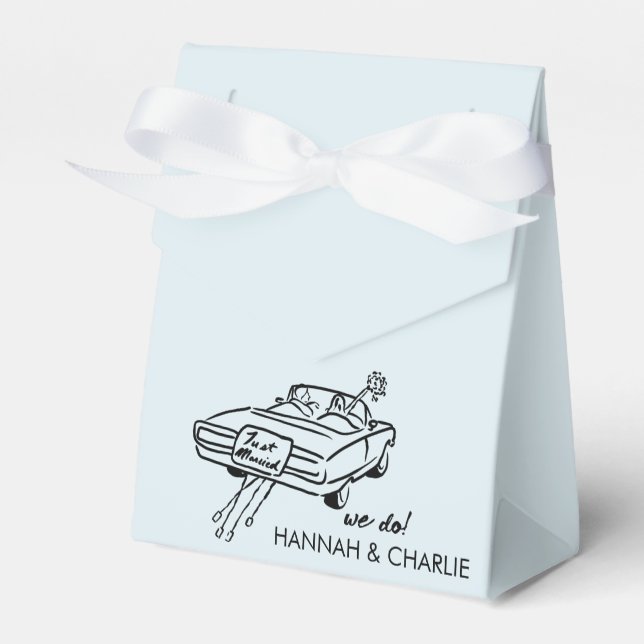 Getaway Car Sketch Wedding  Favor Boxes (Front Side)