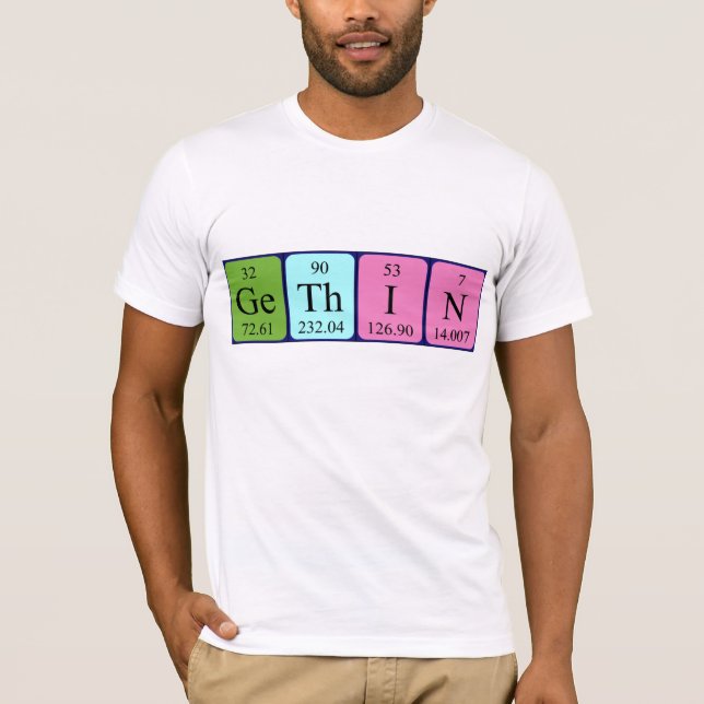Gethin periodic table name shirt (Front)