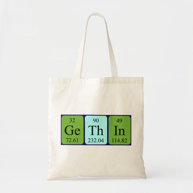 Gethin periodic table name tote bag (Front)