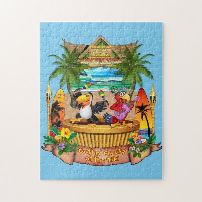 GETTIN' FREAKY AT THE TIKI JIGSAW PUZZLE (Vertical)
