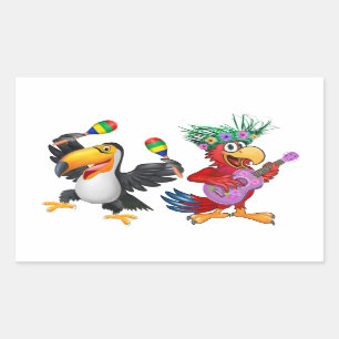 GETTIN’ FREAKY AT THE TIKI RECTANGULAR STICKER