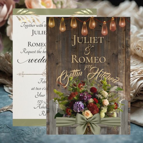 Gettin' Hitched Wildflowers & Ribbon - Sage
