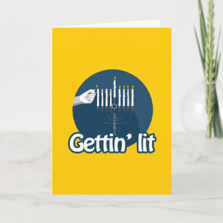 GETTIN LIT HANUKKAH HOLIDAY CARD