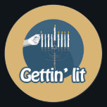 GETTIN LIT MENORAH CLASSIC ROUND STICKER<br><div class="desc">Happy Holigays! Shop Holiday Humor, LGBTQ Designs and Funny Christmas Gifts From LGBTShirts.com Shop for Everyone and Browse over 10, 000 LGBTQ Gifts, Holiday Humor, Equality, Slang, & Culture Designs. The Most Unique Gay, Lesbian Bi, Trans, Queer, and Intersexed Apparel on the web. SHOP MORE LGBTQ Designs and Gifts at:...</div>