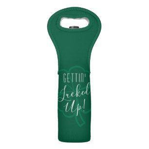 Gettin Lucked Up    Adult Beverage Pun Humor Wine Bag
