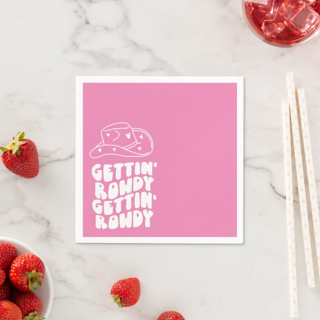 Gettin' Rowdy Country Bachelorette Party Napkins (Insitu)