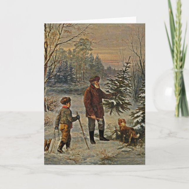 Getting a Christmas Tree Holiday Card (Front)
