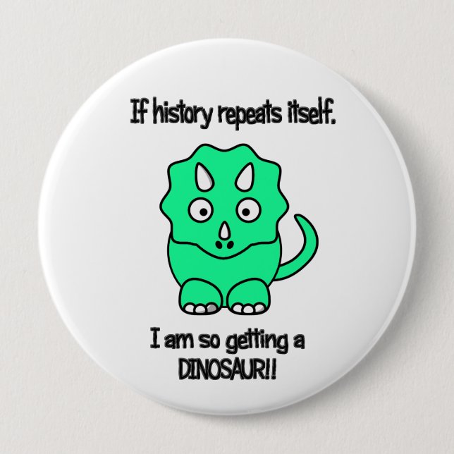 Getting a Dino Pinback Button (Front)
