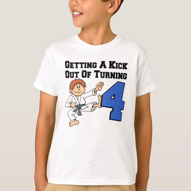 Getting A Kick Out Of 4 Karate Theme T-Shirt (Front)