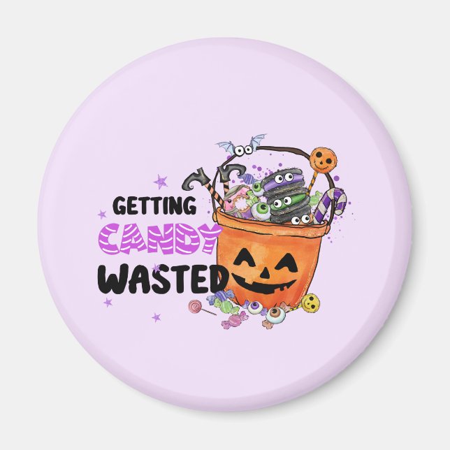 Getting Candy Wasted – Jack-o'-Lantern Basket Magnet (Front)