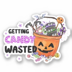 Getting Candy Wasted – Jack-o'-Lantern Basket Sticker