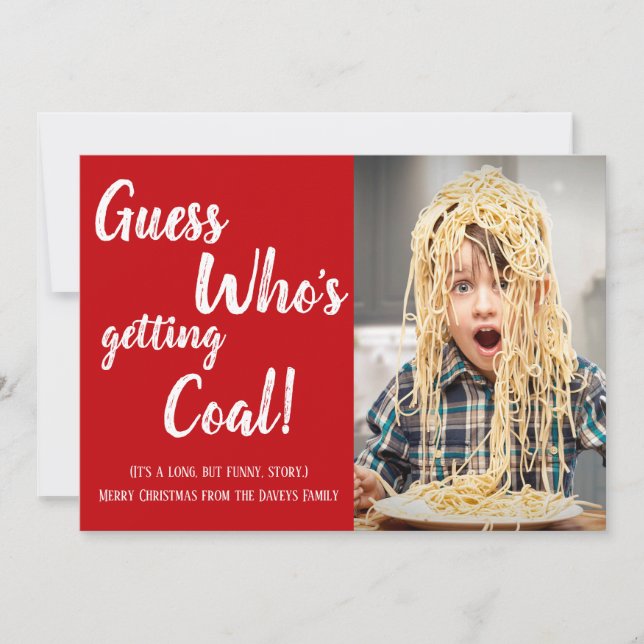 Getting Coal Family Photo Christmas Card (Front)