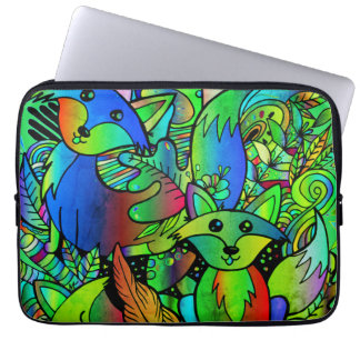 Getting Foxy Green Laptop Sleeve