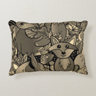 Getting Foxy Sepia Tone Accent Pillow