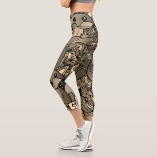 Getting Foxy Sepia Tone Capri Leggings