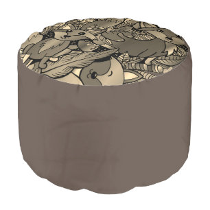 Getting Foxy Sepia Tone Pouf