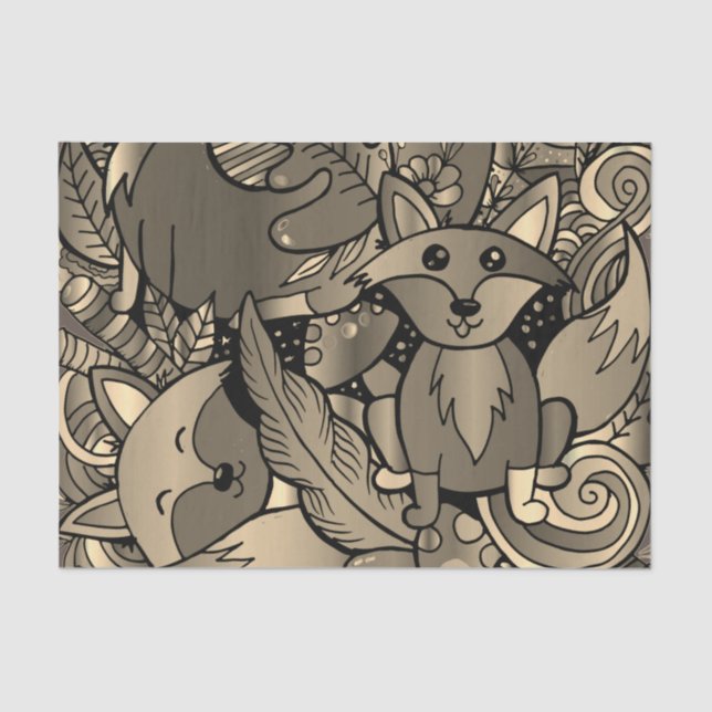 Getting Foxy Sepia Tone Tissue Paper (Front)