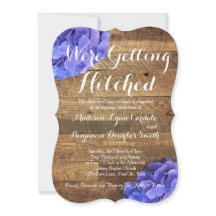 Getting Hitched Barn Wood Hydragea Wedding Invites