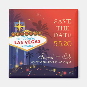 Getting Hitched in Las Vegas Wedding Save the Date Magnet