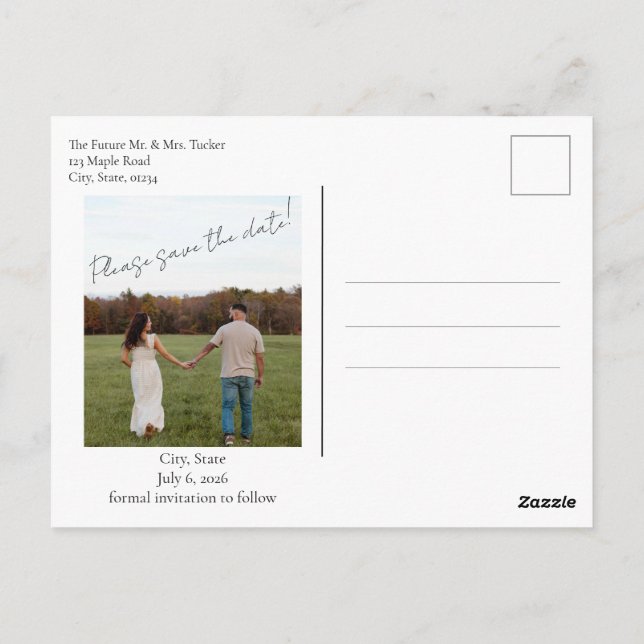 Getting Hitched Save the Date Postcard (Back)