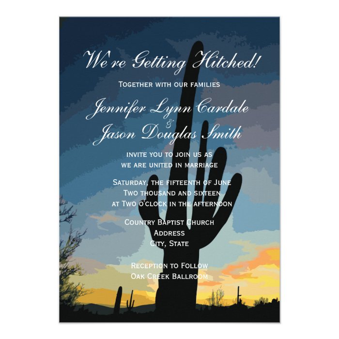 Getting Hitched Southwestern Wedding Invitations