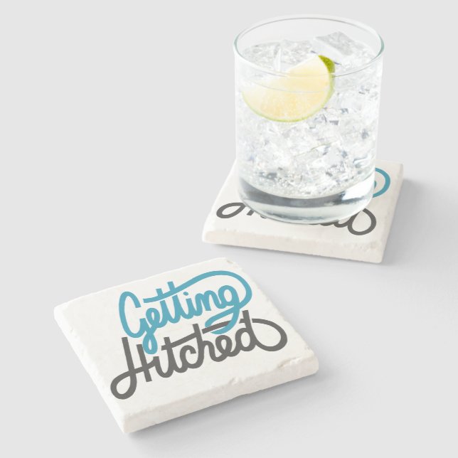 Getting Hitched Stone Coaster (Side)