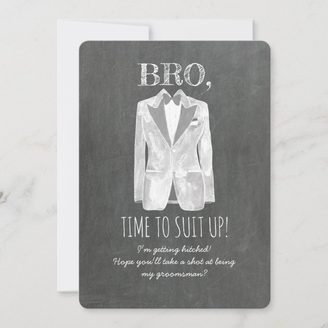 Getting Hitched - Suit Up - Funny Groomsman Invite (Front)