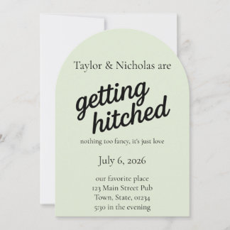 "Getting Hitched" Wedding Elopement Invitation