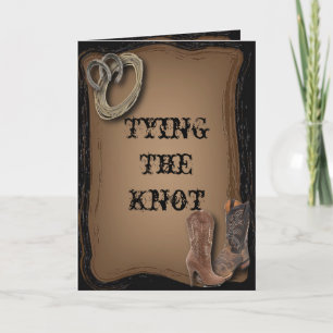 getting hitched western cowboy boots wedding thank you card
